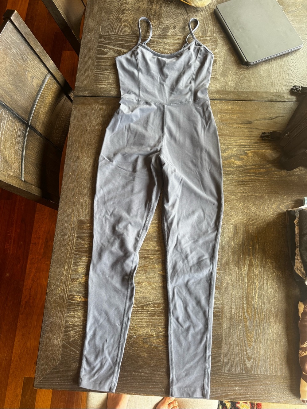 Body by Garage Blue Gray Spaghetti-Strap Jumpsuit - Women's Slim Fit